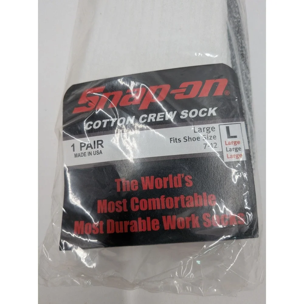 Snap-on Men 3 Pair Sock Bundle Merino Wool & Cotton Crew Work Socks Size L 7-12